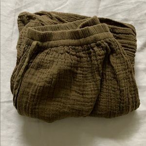 Army green flowy pants